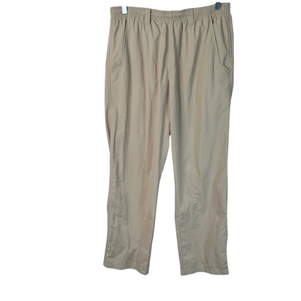 Columbia PFG Cargo Pants Khaki Elastic Waist Lightweight Outdoor Fishing Hiking